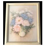 Rusty Signed Floral Still Life Artwork 14x17
