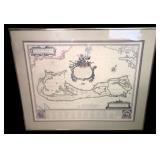 Framed Mappa Aestivarum Bermuda Map Print