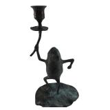 Korean Cast Metal Frog Candle Holder