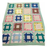 VTG Hand-Sewn Patchwork Quilt 76x60
