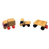 Set of 3 Wooden Toy Trucks