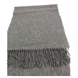 Fishers Finery 100% Cashmere Gray Fringed Scarf