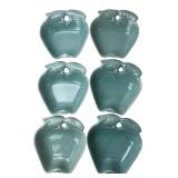 Belmar of Calif Aqua Apple Dishes Set of 6