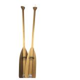 Pair Feather Brand Caviness Wood Canoe Paddles
