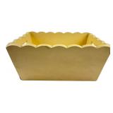 Yellow Painted Scalloped Wood Storage Box