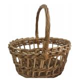 Rustic Woven Wicker Handled Basket