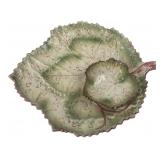 Portuguese Earthenware Leaf Chip & Dip Platter