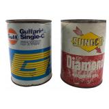 Gulf & Sunoco Vintage Motor Oil Cans
