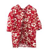 Hilo Hattie Hawaiian Shirt XL Red Floral
