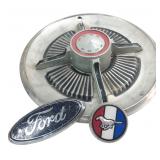Vintage Ford Mustang Hubcap & Emblems Lot