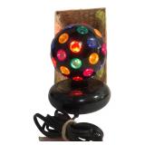 Novelty Disco Ball Light & Woven Basket