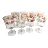 VTG Corelle Wildflower Floral Glass Water Goblets