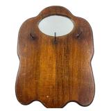 Wooden Wall Mirror with Key Hooks