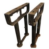 Pair of Industrial Cast Iron Machine Legs