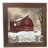 KayDee Handprints Framed Linen Barn Print