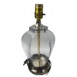 Clear Glass Paneled Table Lamp 14"H