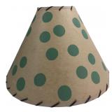 VTG Green Polka Dot Lampshade With Laced Edge