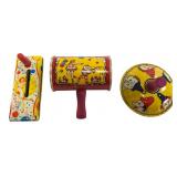 Set of Three Tin Litho Noisemakers