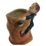 VTG Ceramic Elf on Tree Stump Planter