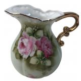 Lefton China Hand Painted Rose Pitcher