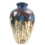 Hand-Painted Floral Earthenware Vase