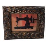 Framed Sewing Machine Silhouette 4.75x3.75"