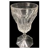 Clear Pressed Glass Paneled Goblet 5.25 in H