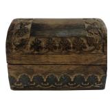 Carved Wood Domed Trinket Box