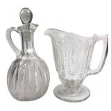 Pressed Glass Cruet and Creamer Set