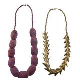 Lot of 2 Costume Statement Necklaces