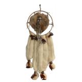 Fur & Wool Roving Dreamcatcher Wall Hanging
