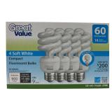 Great Value 4-Pack 14W Soft White CFL Bulbs