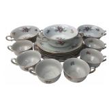 KPM Poland Floral Bouillon Cups & Plates Set