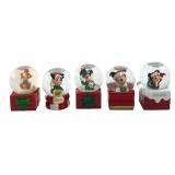 Set of 5 Disney JCPenney Mini Holiday Snow Globes