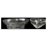 Two Clear Glass Serving Bowls