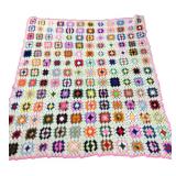 Handmade Granny Square Crochet Afghan Blanket