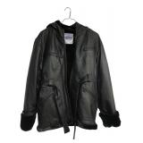 Nexus Original Design Black Leather Hooded Jacket