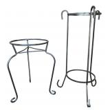 Pair of Black Metal Tripod Plant Stands