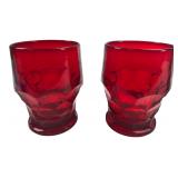VTG Georgian Ruby Red Glass Tumblers