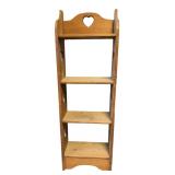 Rustic Pine Heart Cutout 4-Tier Shelf
