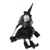Folk Art Style Halloween Witch Cloth Doll