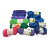Mixed Lot 12 Yarn Skeins Red Heart Bernat Woolco