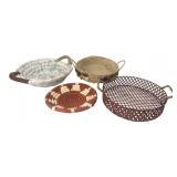 Mixed Lot of 4 Decorative Baskets & Trays