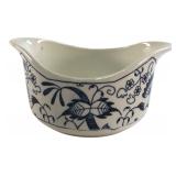 Blue & White Floral Ceramic Gravy Boat