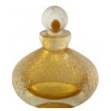 Amber Sugared Art Glass Perfume Bottle