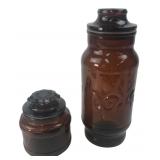 Owens-Illinois Amber Glass Canisters 4-9" H
