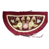 Vintage Floral Hooked Half-Circle Rug