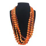 Orange Faceted Bead Multi-Strand Necklace