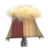 Striped Fabric & Feather Trim Night Light