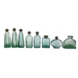 Inne Dispensables Aqua Glass Bottles Set of 8